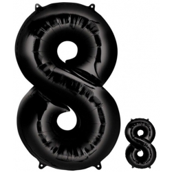 Balony balon czarny na urodziny dekoracja duży cyfra 8 przyjęcie 1 szt